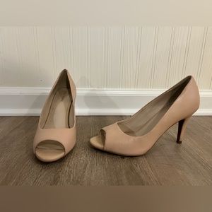 Cole Haan Nude Peep Toe Heels